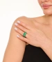 Kiraz Green Stoned Silver Plated Ring