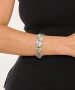 Kiraz Green Stoned Silver Plated Seashell Bracelet