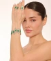 Kiraz Green Stoned Silver Plated Shahmaran Bracelet