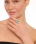 Kiraz Green Stoned Silver Plated Triangle Ring