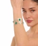 Kiraz Green Stoned Silver Plated Tulip Bracelet
