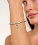 Kiraz Heart Elastic Silver Plated Bracelet