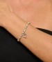 Kiraz Heart Elastic Silver Plated Bracelet