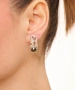 Kiraz Hematite Crystal Stoned Silver Plated Earring