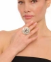 Kiraz Hematite Crystal Stoned Silver Plated Ring