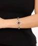 Kiraz Leather Burgundy Stoned Silver Plated Bracelet