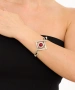 Kiraz Leather Burgundy Stoned Silver Plated Bracelet