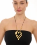 Kiraz Leather Gold Plated Heart Necklace