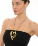 Kiraz Leather Gold Plated Heart Necklace