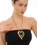Kiraz Leather Gold Plated Heart Necklace