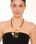 Kiraz Leather Gold Plated Leaf Necklace