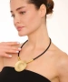 Kiraz Leather Gold Plated Necklace