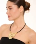 Kiraz Leather Gold Plated Necklace