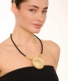 Kiraz Leather Gold Plated Necklace