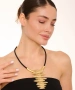 Kiraz Leather Gold Plated Necklace