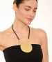 Kiraz Leather Gold Plated Necklace