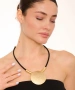 Kiraz Leather Gold Plated Necklace