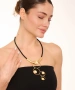 Kiraz Leather Gold Plated Necklace