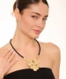 Kiraz Leather Gold Plated Necklace
