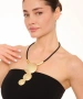 Kiraz Leather Gold Plated Necklace