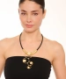 Kiraz Leather Gold Plated Necklace