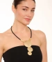Kiraz Leather Gold Plated Necklace