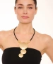 Kiraz Leather Gold Plated Necklace
