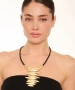 Kiraz Leather Gold Plated Necklace