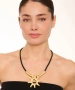 Kiraz Leather Gold Plated Necklace