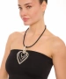 Kiraz Leather Silver Plated Heart Necklace