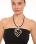 Kiraz Leather Silver Plated Heart Necklace