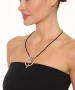 Kiraz Leather Silver Plated Heart Necklace