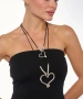 Kiraz Leather Silver Plated Heart Necklace
