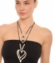 Kiraz Leather Silver Plated Heart Necklace