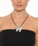 Kiraz Leather Silver Plated Horse Necklace