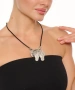 Kiraz Leather Silver Plated Horse Necklace