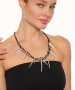 Kiraz Leather Silver Plated Necklace