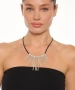 Kiraz Leather Silver Plated Necklace
