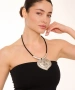 Kiraz Leather Silver Plated Heart Necklace