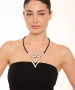 Kiraz Leather Silver Plated Heart Necklace