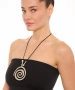 Kiraz Leather Silver Plated Spiral Necklace
