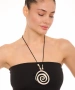 Kiraz Leather Silver Plated Spiral Necklace