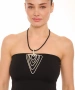 Kiraz Leather Silver Plated Triangle Necklace
