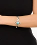 Kiraz Leather Turquoise Stoned Silver Plated Bracelet