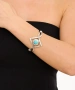 Kiraz Leather Turquoise Stoned Silver Plated Bracelet