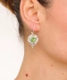 Kiraz Light Green Crystal Stoned Gold Plated Earring