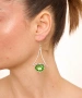 Kiraz Light Green Crystal Stoned Gold Plated Earring