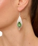 Kiraz Light Green Crystal Stoned Gold Plated Earring