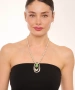Kiraz Light Green Crystal Stoned Gold Plated Necklace