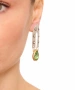Kiraz Light Green Crystal Stoned Silver And Gold Plated Earring